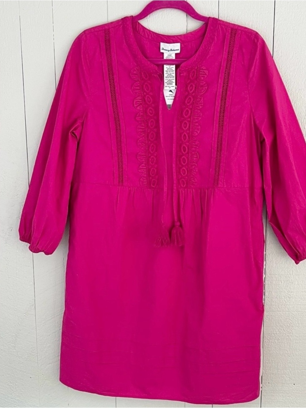 Tommy Bahama
Salina Key Poplin Split Neck Dress Tunic hot pink XS tall - Picture 3 of 8